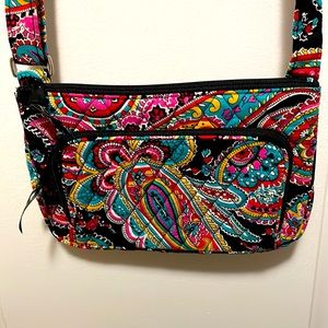 Vera Bradley Black Pink French Paisley Crossbody Bag